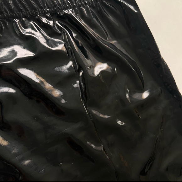 SOLD - PrettyLittleThing Black Latex High Waisted Mini Skirt Size 2 - Picture 5 of 5